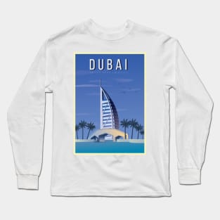 Dubai, UAE - Vintage Travel Poster Long Sleeve T-Shirt